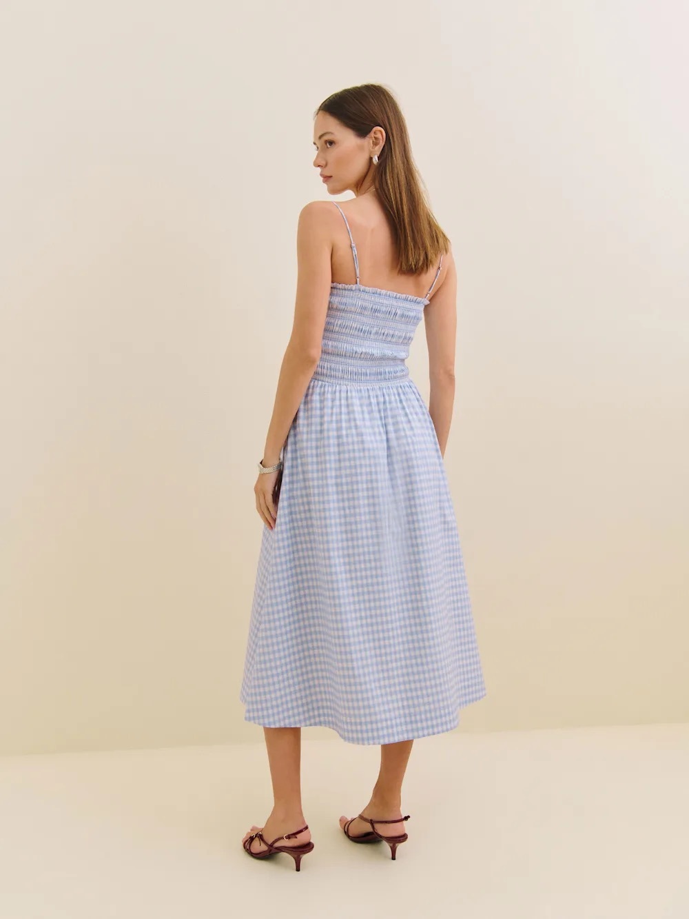 Reformation Kerrie Smocked Midi Dress - Picture 3 of 3